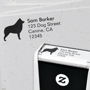 Tampon Auto-encreur Adresse de retour de silhouette de Schipperke
