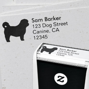 Tampon Auto-encreur Adresse de retour de silhouette de Shih Tzu