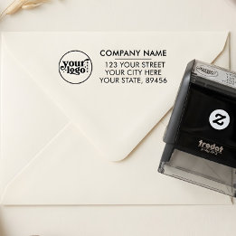 Tampon Auto-encreur Adresse de retour d'entreprise Logo de société pro