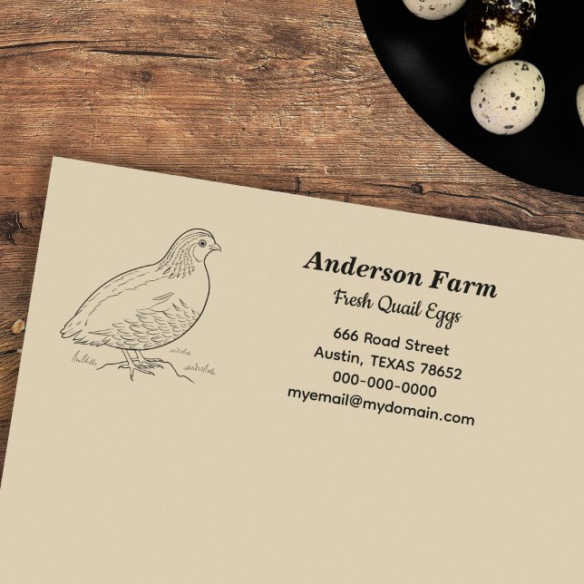 Tampon Auto-encreur Adresse de retour des oeufs de caille de ferme (Farm Quail Eggs Return Address Self-inking Stamp)