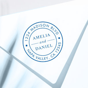 Tampon Auto-encreur Adresse de retour du logo rond simple