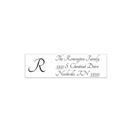 Tampon Auto-encreur Adresse de retour du monogramme de script