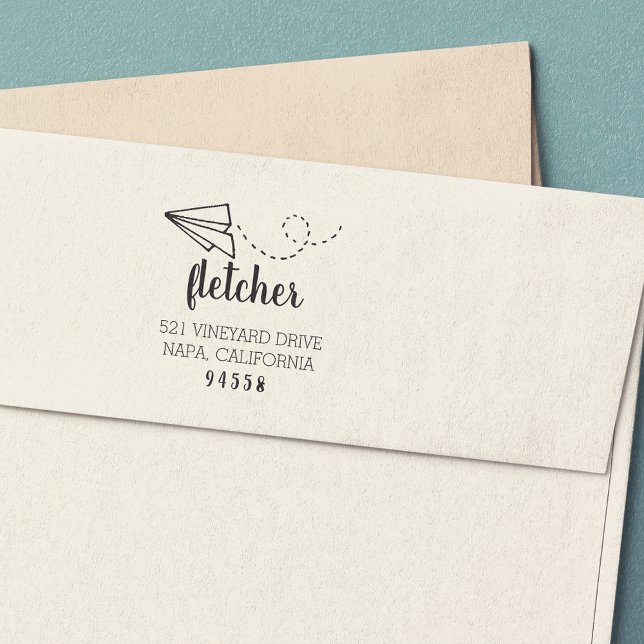 Tampon Auto-encreur Adresse de retour du plan papier (Créateur téléchargé)