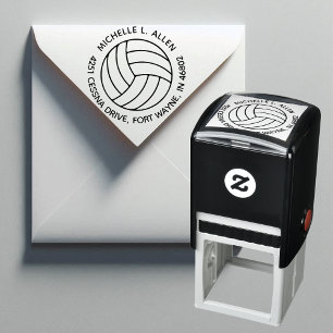 Tampon Auto-encreur Adresse de retour d'une ronde de volley-ball perso