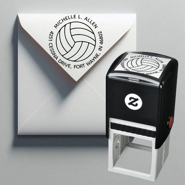 Tampon Auto-encreur Adresse de retour d'une ronde de volley-ball perso (🏐 Personalize your mail with volleyball flair! 📬)