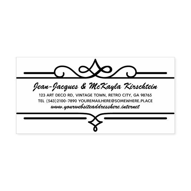 Tampon Auto-encreur Adresse de retour Élégant anniversaire de mariage  (Design)