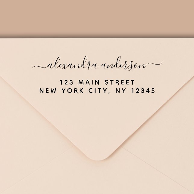 Tampon Auto-encreur Adresse de retour élégante professionnelle ou pers (Créateur téléchargé)