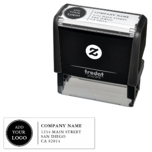 Tampon Auto-encreur Adresse de retour entreprise Logo d'entreprise Mod