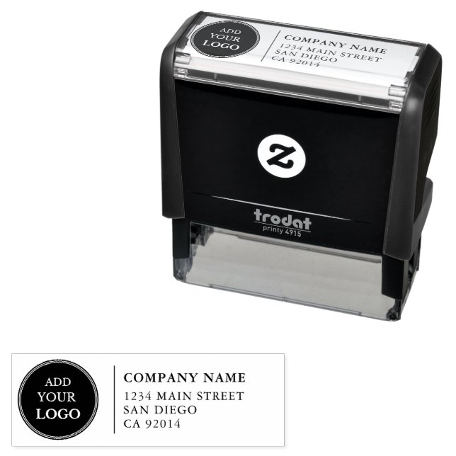 Tampon Auto-encreur Adresse de retour entreprise Logo d'entreprise Mod (En situation)