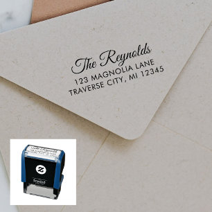 Tampon Auto-encreur Adresse de retour famille