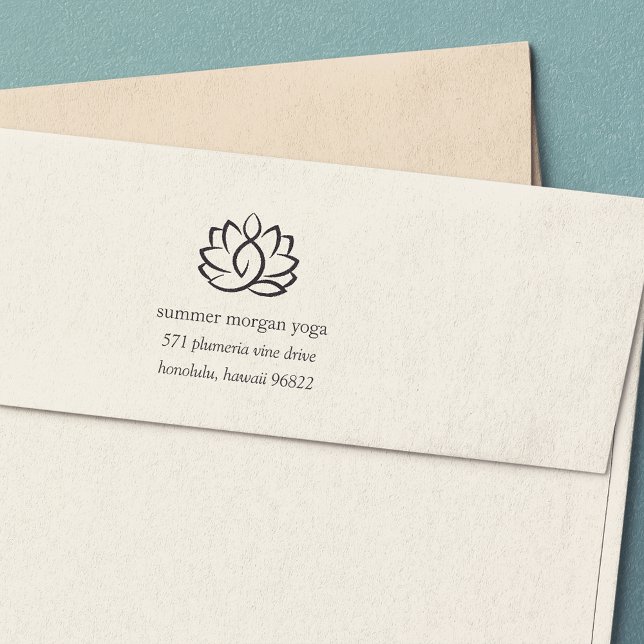 Tampon Auto-encreur Adresse de retour Lotus Flower (Créateur téléchargé)
