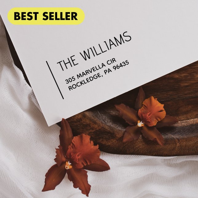 Tampon Auto-encreur Adresse de retour moderne et minimale (Modern & Minimal Return Address Self-inking Stamp)