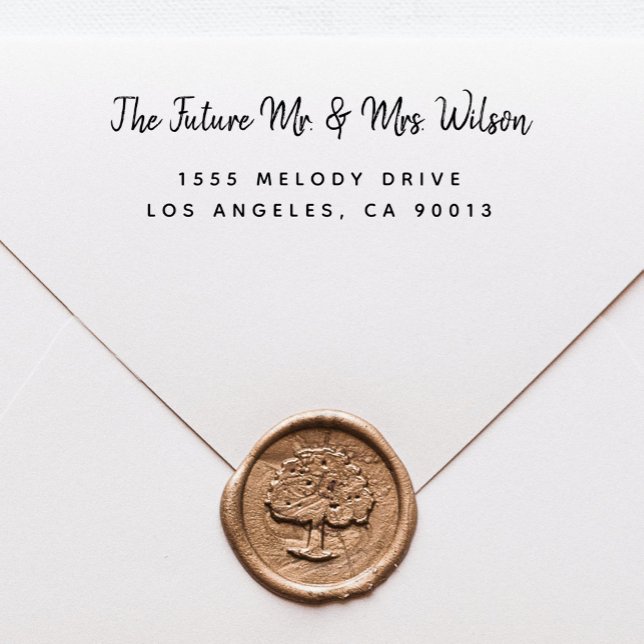 Tampon Auto-encreur Adresse de retour moderne faire-part de mariage (Créateur téléchargé)