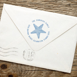Tampon Auto-encreur Adresse de retour Nautilus Océan Simple Étoile de