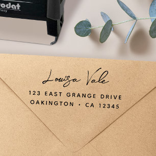 Tampon Auto-encreur Adresse de retour Nom minimal moderne Adresse