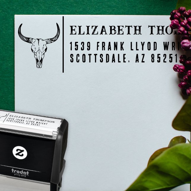 Tampon Auto-encreur Adresse de retour Pays Mariage occidental Nash Bas (Créateur téléchargé)