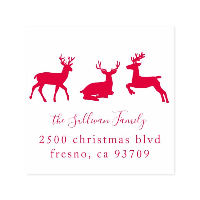 Tampon Auto-encreur Adresse de retour Reindeer (Design)