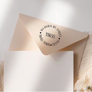 Tampon Auto-encreur Adresse de Retour Rond