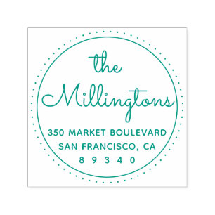 Tampon Auto-encreur Adresse de retour ronde chic