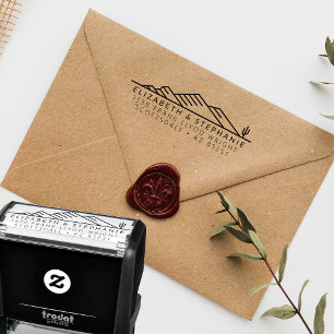 Tampon Auto-encreur Adresse de retour Scottsdale Desert Mariage Custom