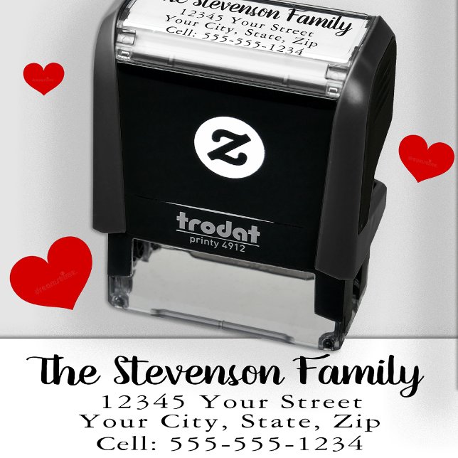 Tampon Auto-encreur Adresse de retour simple avec numéro de cellule (Créateur téléchargé)