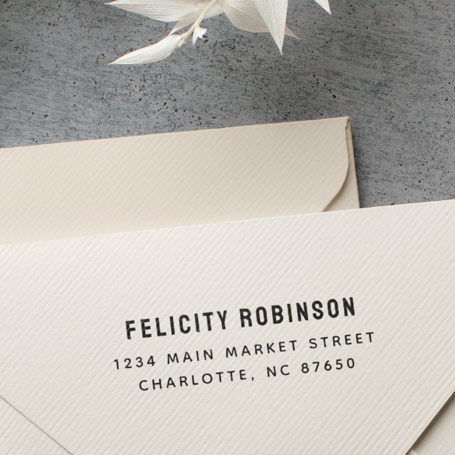 Tampon Auto-encreur Adresse de retour simple et moderne customisée (Créateur téléchargé)