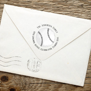 Tampon Auto-encreur Adresse de retour Simple Sports Baseball