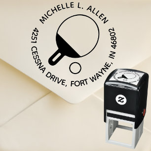Tampon Auto-encreur Adresse de retour Tennis de table personnalisée