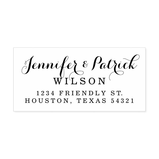 Tampon Auto-encreur Adresse de script élégante (Design)