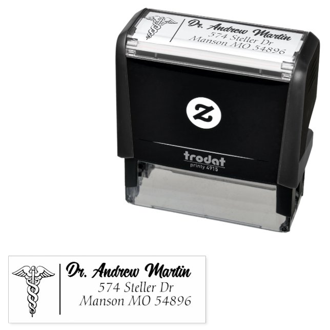 Tampon Auto-encreur Adresse de symbole Médicale personnalisée (En situation)