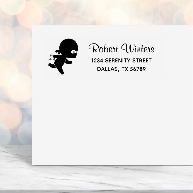 Tampon Auto-encreur Adresse d'exécution de Tiny Ninja (Créateur téléchargé)