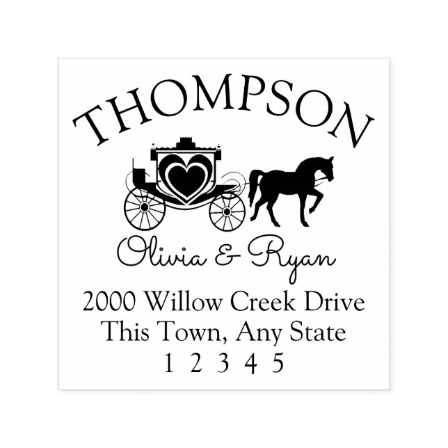 Tampon Auto-encreur Adresse du cheval et du transport (Design)
