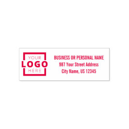 Tampon Auto-encreur Adresse du logo de l'entreprise personnalisée roug