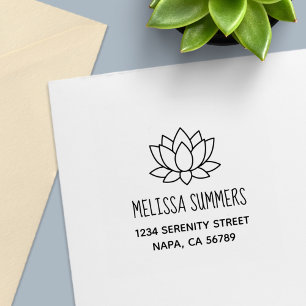 Tampon Auto-encreur Adresse Lotus Flower