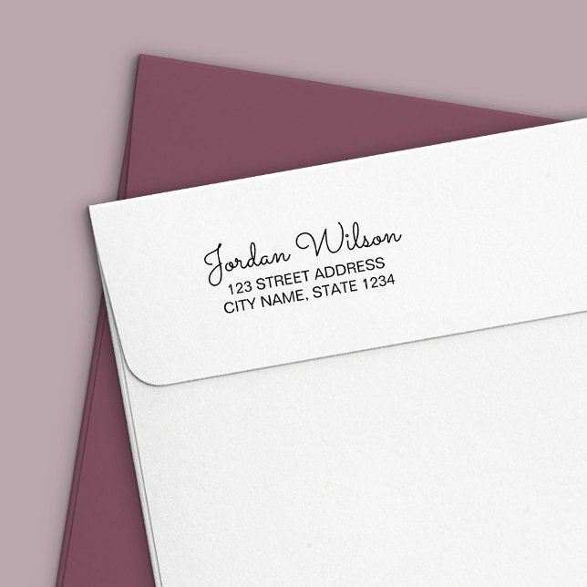 Tampon Auto-encreur Adresse personnelle de Modern Script (Créateur téléchargé)