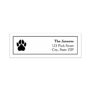 Tampon Auto-encreur Adresse simple de Pawprint