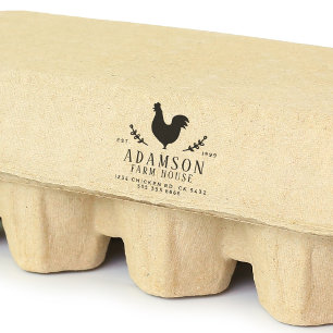 Tampon Auto-encreur Agritourisme rustique Hen Egg Carton