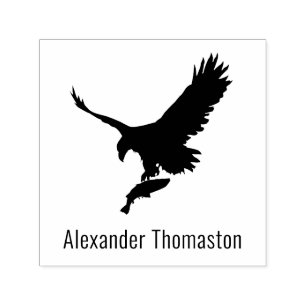 Tampon Auto-encreur Aigle à tête blanche avec silhouette de proie #2 N