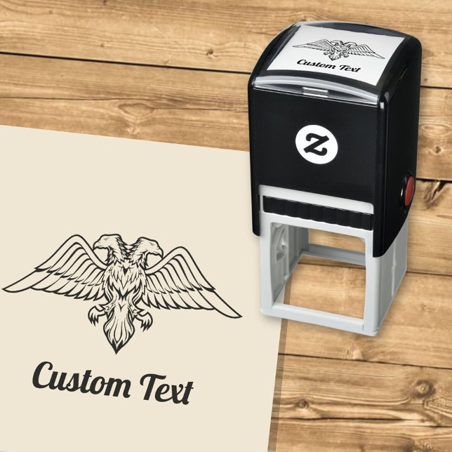 Tampon Auto-encreur Aigle gris avec deux têtes auto-encastré Timbre (Créateur téléchargé)