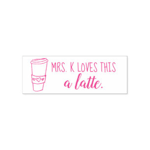 Tampon Auto-encreur Aime ceci une coutume de timbre professeur latte!