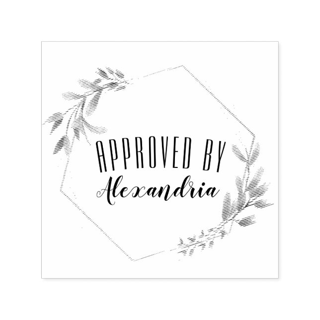 Tampon Auto-encreur Ajouter Votre Nom Approuvé Par (Design)