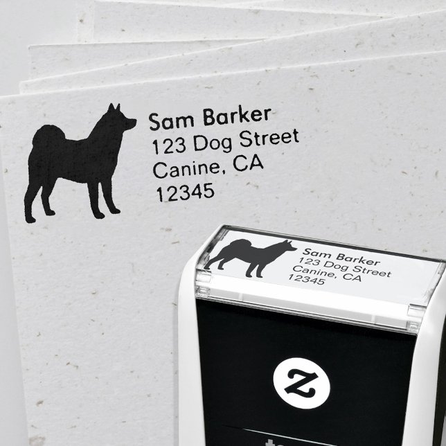 Tampon Auto-encreur Akita Chig Breed Silhouette Adresse de retour (Créateur téléchargé)