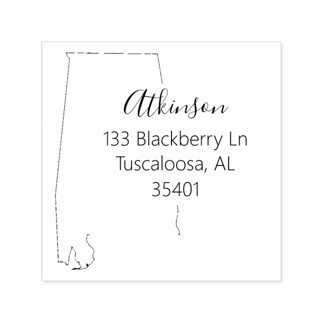 Tampon Auto-encreur AL | État de l'Alabama Adresse de retour Timbre (Design)