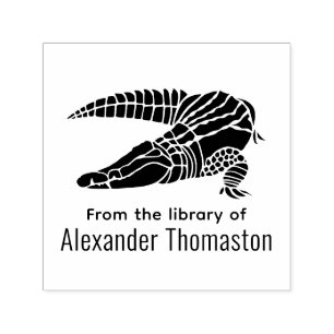 Tampon Auto-encreur Alligator Gator de la bibliothèque d'Ex Libris