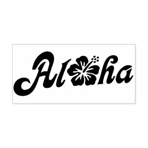 Tampon Auto-encreur Aloha ketmie - conception solide d'Hawaï + vos