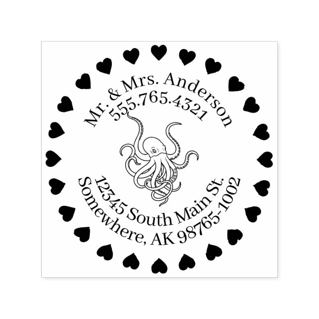 Tampon Auto-encreur Amour de la mer, contact personnel (Design)