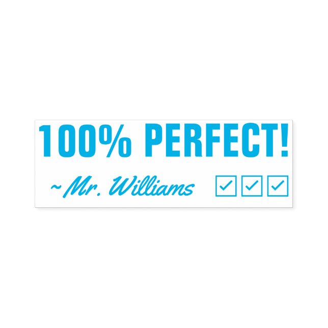 Tampon Auto-encreur Amusant "100% PARFAIT !" Timbre en caoutchouc (Design)