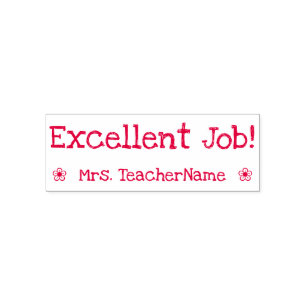 Tampon Auto-encreur Amusant "Excellent Travail !" Félicitations Timbr