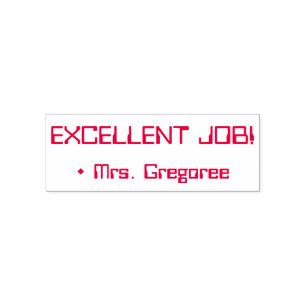 Tampon Auto-encreur Amusant "EXCELLENT TRAVAIL !" + Nom de l'éducateur
