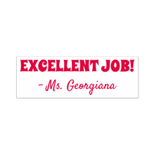 Tampon Auto-encreur Amusant "EXCELLENT TRAVAIL !" + Nom du Tuteur Timb